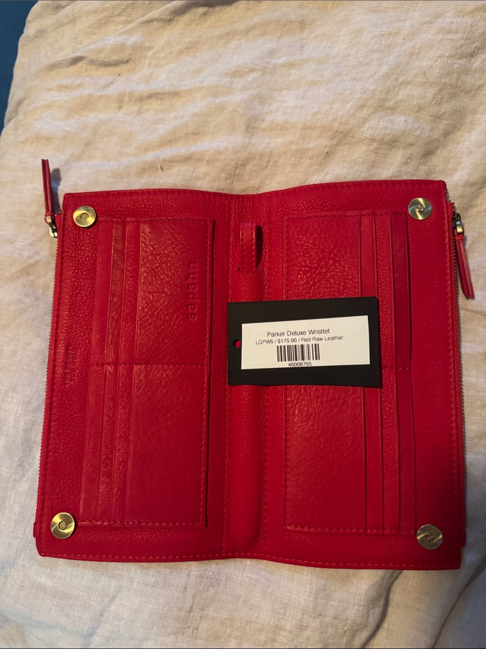 Olga Berg Red Leather Wallet